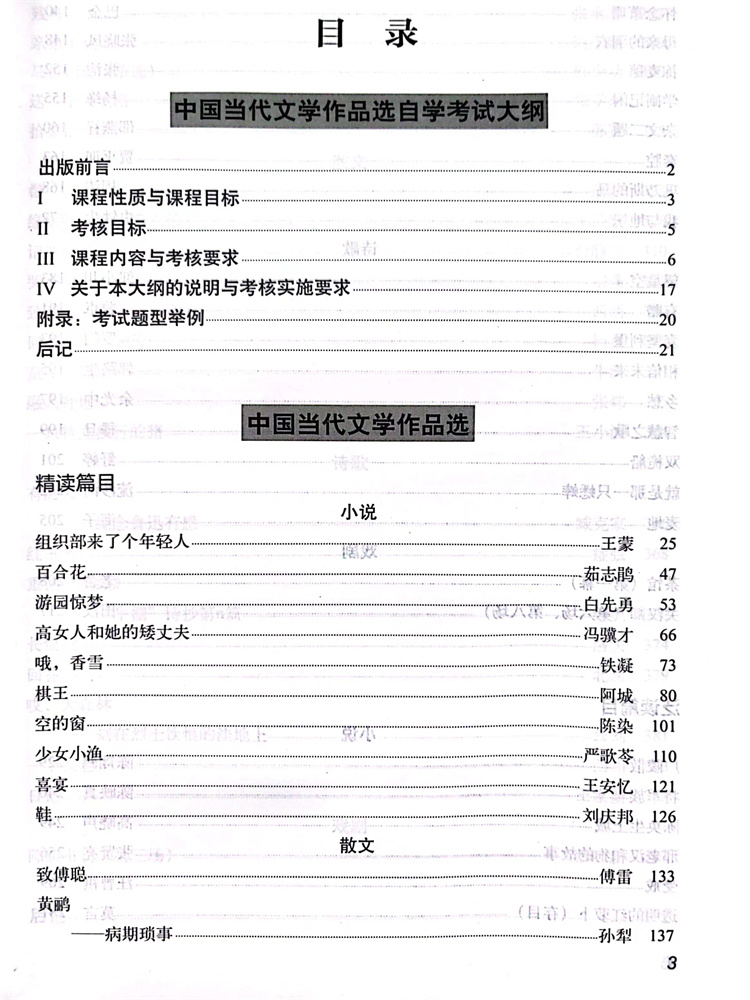 中国当代文学作品选