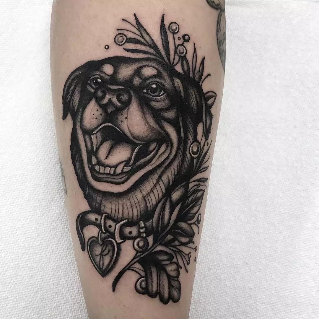 黑灰oldschool纹身作品